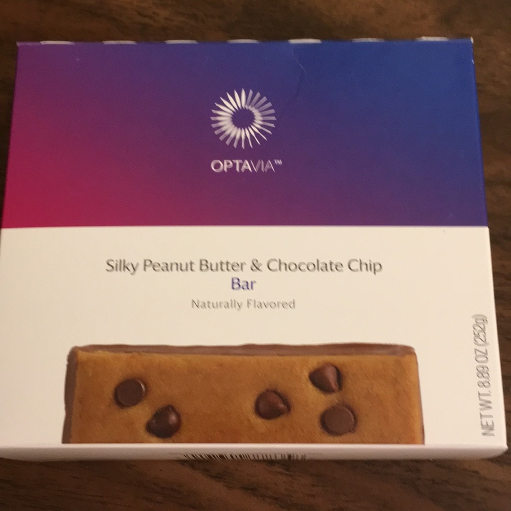 Optavia Silky peanut butter and chocolate chip bar